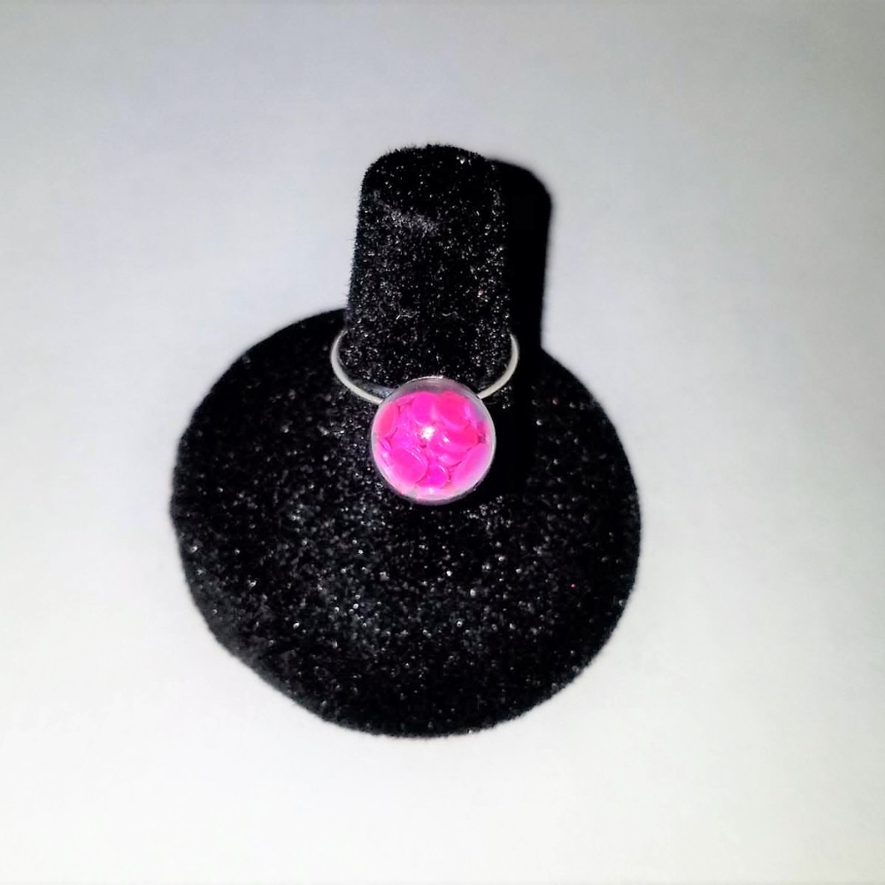 Kids Heart Filled Globe Ring